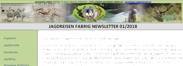 Jagdreisen Newsletter